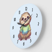 Lächelndes Fliegensitzen mit Kreuzleder Große Wanduhr (Winkel)