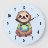 Lächelndes Fliegensitzen mit Kreuzleder Große Wanduhr (Vorderseite)