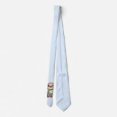 Lächelndes Fliegensitzen mit Kreuzleder Krawatte (Rückseite)