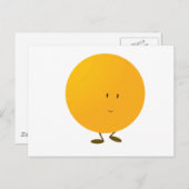 Lächelndes ganzes orangefarbenes Zeichen Postkarte (Vorne/Hinten)