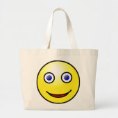 Lächelndes Gesicht Ausdrucksvoller Gelber Jumbo Jumbo Stoffbeutel (Vorne)