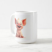 Lächelndes Gesicht Baby Pig Tasse Cup (Vorderseite Links)