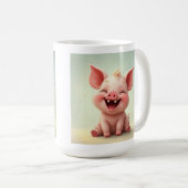 Lächelndes Gesicht Baby Pig Tasse Cup (VorderseiteRechts)