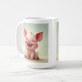 Lächelndes Gesicht Baby Pig Tasse Cup (Vorderseite Links)
