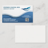 Lächelndes Gesicht Dental-Logo | QR-Code Visitenkarte (Vorne/Hinten)