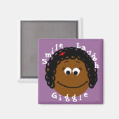 Lächelndes Gesicht dunkle Haut Kleines Mädchen Magnet (Vorderseite/Rückseite)
