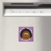 Lächelndes Gesicht dunkle Haut Kleines Mädchen Magnet (In Situ (Geschirrspüler))