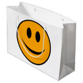 Lächelndes Gesicht Emoji Große Geschenktüte (Rückseite Schrägansicht)