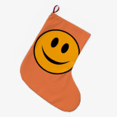 Lächelndes Gesicht Emoji Großer Weihnachtsstrumpf (Vorderansicht (hängend))
