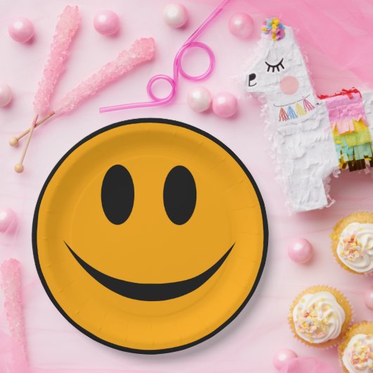 Lächelndes Gesicht Emoji Pappteller (Party)