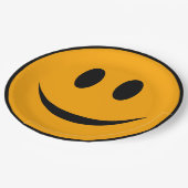 Lächelndes Gesicht Emoji Pappteller (Schrägansicht)