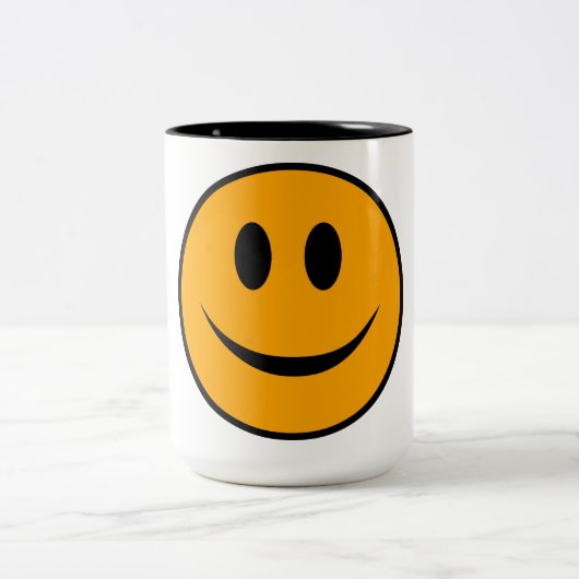 Lächelndes Gesicht Emoji Zweifarbige Tasse (Mittel)