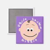 Lächelndes Gesicht Magnet (Vorderseite/Rückseite)