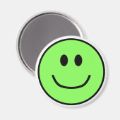 Lächelndes Gesicht Magnet Green 0002 (Vorderseite/Rückseite)
