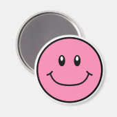 Lächelndes Gesicht Magnet Pink 0001 (Vorderseite/Rückseite)