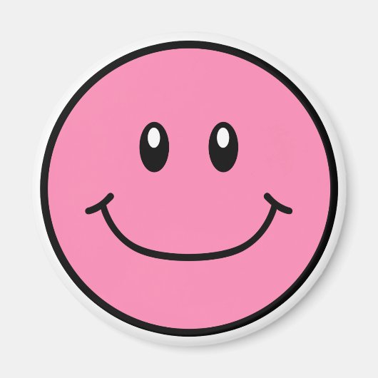 Lächelndes Gesicht Magnet Pink 0001 (Vorne)
