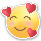Lächelndes Gesicht mit den Herzen Emoji Aufkleber (Vorderseite)