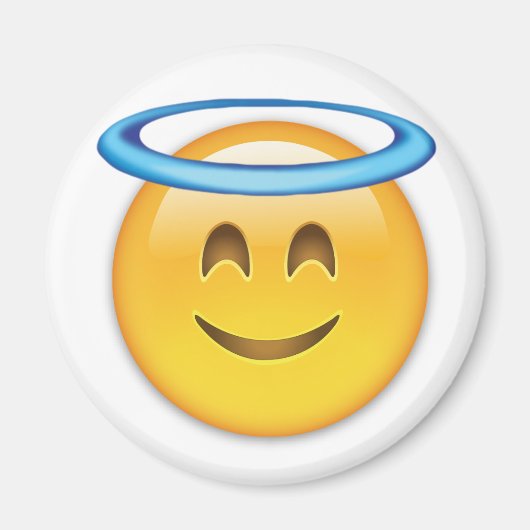 Lächelndes Gesicht mit Halo Emoji Magnet (Vorne)
