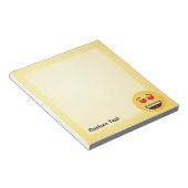 Lächelndes Gesicht mit Herz-förmigen Augen Notepad Notizblock (angewinkelt)