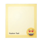 Lächelndes Gesicht mit Herz-förmigen Augen Notepad Notizblock (Vorderseite)