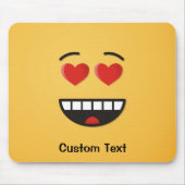 Lächelndes Gesicht mit Herz-geformtem Augen-Mauspa Mousepad (Vorne)