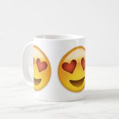 Lächelndes Gesicht mit Herz-geformten Augen Emoji Kaffeetasse (Vorderseite Links)