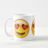 Lächelndes Gesicht mit Herz-geformten Augen Emoji Kaffeetasse (Links)