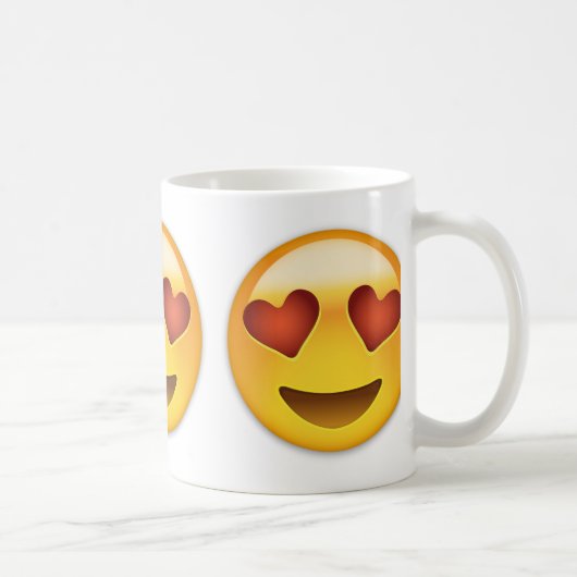Lächelndes Gesicht mit Herz-geformten Augen Emoji Kaffeetasse (Rechts)