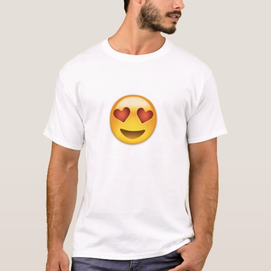 Lächelndes Gesicht mit Herz-geformten Augen Emoji T-Shirt (Vorderseite)