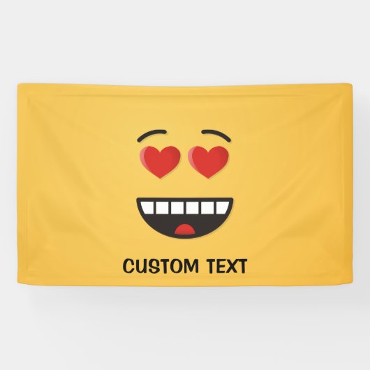 Lächelndes Gesicht mit herzförmigen Augen Banner (Horizontal)