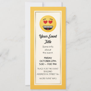 Lächelndes Gesicht mit herzförmigen Augen Einladung