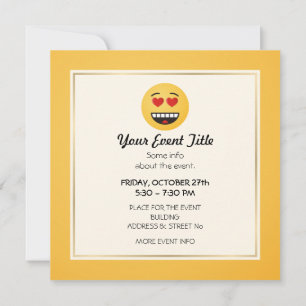 Lächelndes Gesicht mit herzförmigen Augen Einladung