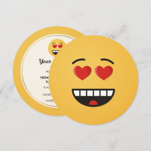 Lächelndes Gesicht mit herzförmigen Augen Einladung