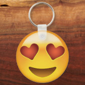 Lächelndes Gesicht mit herzförmigen Augen Emoji Schlüsselanhänger (Vorderseite)