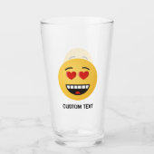 Lächelndes Gesicht mit herzförmigen Augen Glas (Vorderseite)