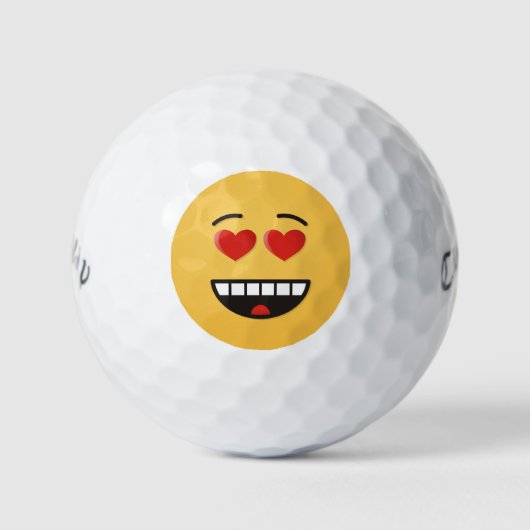 Lächelndes Gesicht mit herzförmigen Augen Golfball (Vorderseite)