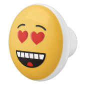 Lächelndes Gesicht mit herzförmigen Augen Keramikknauf (Rechts)