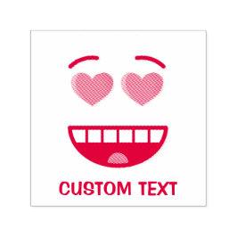 Lächelndes Gesicht mit herzförmigen Augen Permastempel