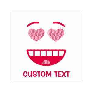 Lächelndes Gesicht mit herzförmigen Augen Permastempel