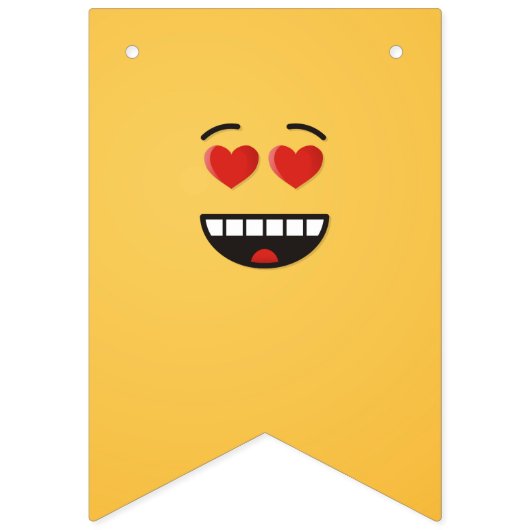 Lächelndes Gesicht mit herzförmigen Augen Wimpelkette (Erste Fahne)