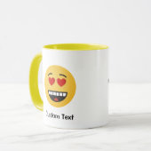 Lächelndes Gesicht mit herzförmiger Tasse (Vorderseite Links)