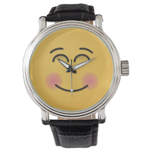 Lächelndes Gesicht mit lächelnden Augen Armbanduhr