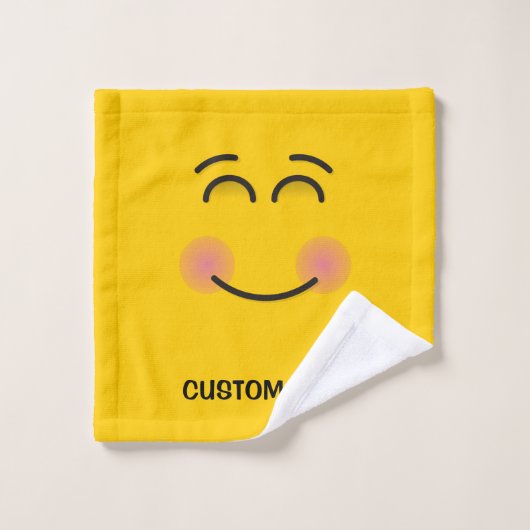 Lächelndes Gesicht mit lächelnden Augen Badhandtuch Set (Waschlappen)