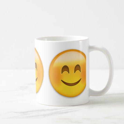 Lächelndes Gesicht mit lächelnden Augen Emoji Kaffeetasse (Rechts)