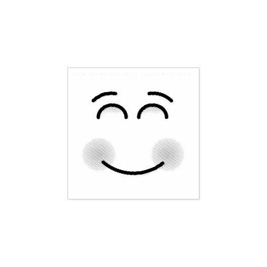 Lächelndes Gesicht mit lächelnden Augen Gummistempel (Prägung)