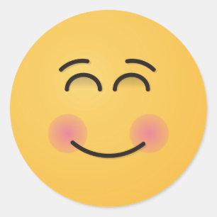 Lächelndes Gesicht mit lächelnden Augen Runder Aufkleber