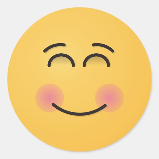 Lächelndes Gesicht mit lächelnden Augen Runder Aufkleber (Vorderseite)