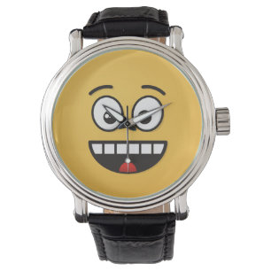 Lächelndes Gesicht mit offenem Mund Armbanduhr