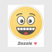 Lächelndes Gesicht mit offenem Mund Aufkleber (Blatt)