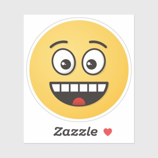 Lächelndes Gesicht mit offenem Mund Aufkleber (Blatt)